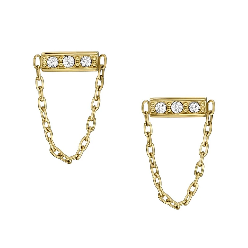 Fossil Women's Gold tone Stainless steel with post/stud closure Earrings