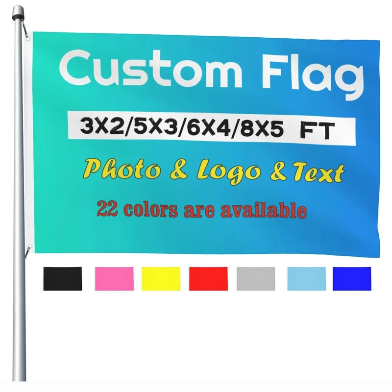Miyeiw 5ft x 3ft Photo Flag with Eyelets - Custom Banner for Events