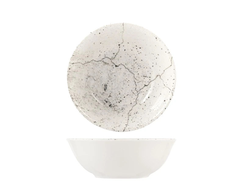 H&H Set of 12 Porcelain Stone Bowls 14 cm - Image 1