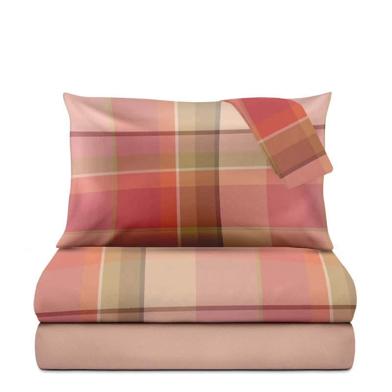 Le vie del Cotone, Mr Tartan Percale Pure Cotton Double Duvet Cover Set