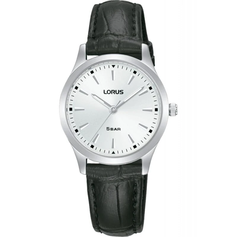 Lorus RRX35JX9 Women's Quartz Analog Watch with Stainless Steel Strap, Black/White