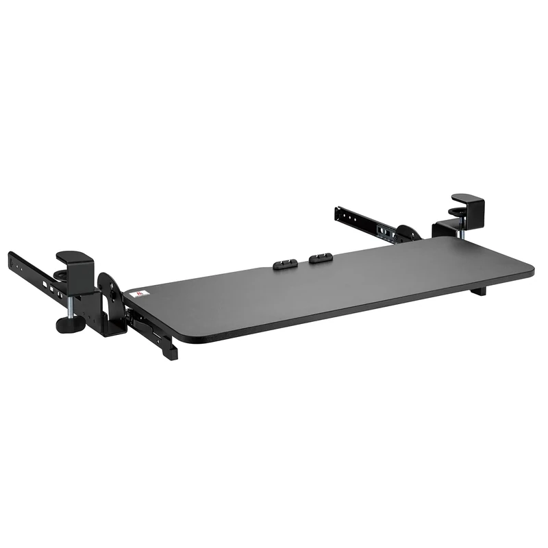 Maclean MC-462 Adjustable Keyboard Drawer 67 x 24 cm for Under-Desk Mounting with C-Clamp Mount Computer Keyboard Stand Maximum Load 5 kg Height Adjustment