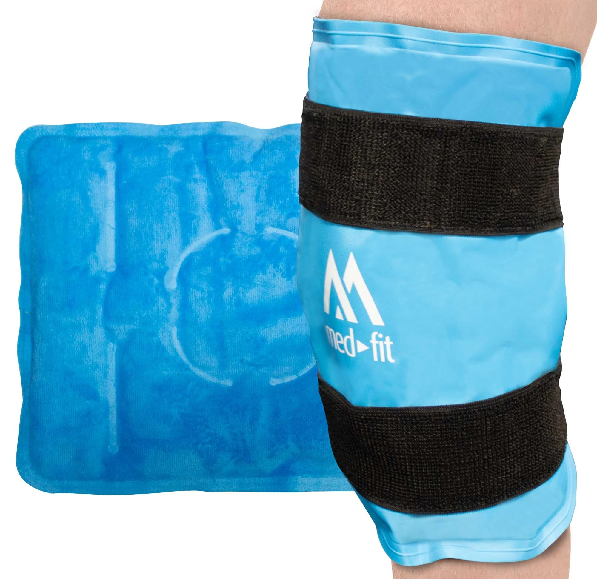 Med-Fit Ice Pack, Reusable Gel Ice Wrap for Knee Pain Relief, Cold Compress Therapy for Leg Injuries, Swelling, Bruises & Sprains.