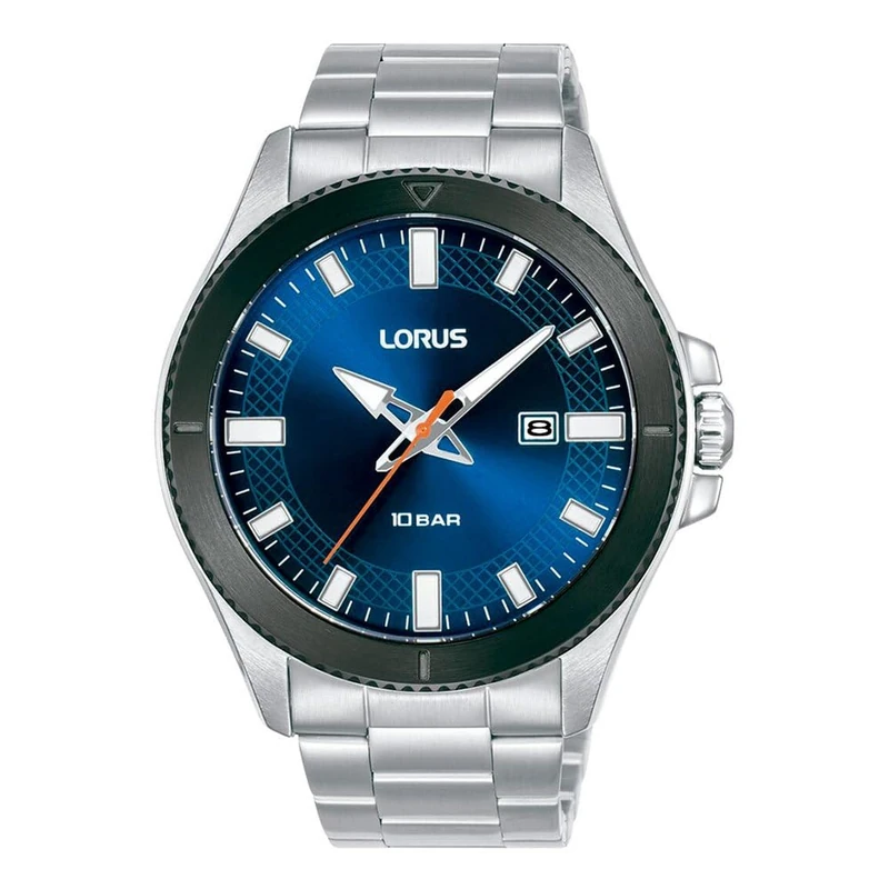 LORUS Men's Quartz Analog Watch with Stainless Steel Strap RH901QX9, Silver, Bracelet