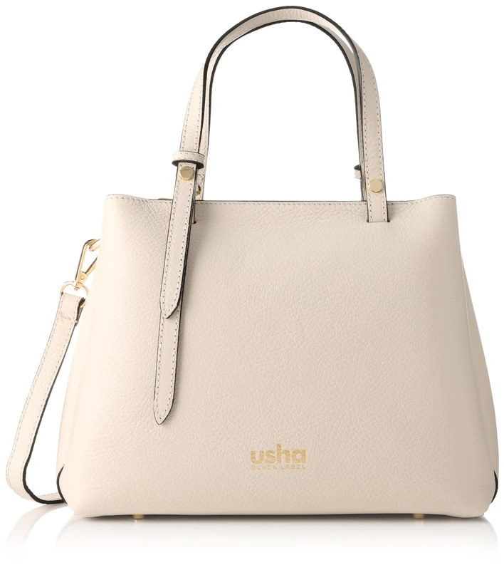 usha BLACK LABEL Women's Leather Shoulder Bag, Beige, One Size