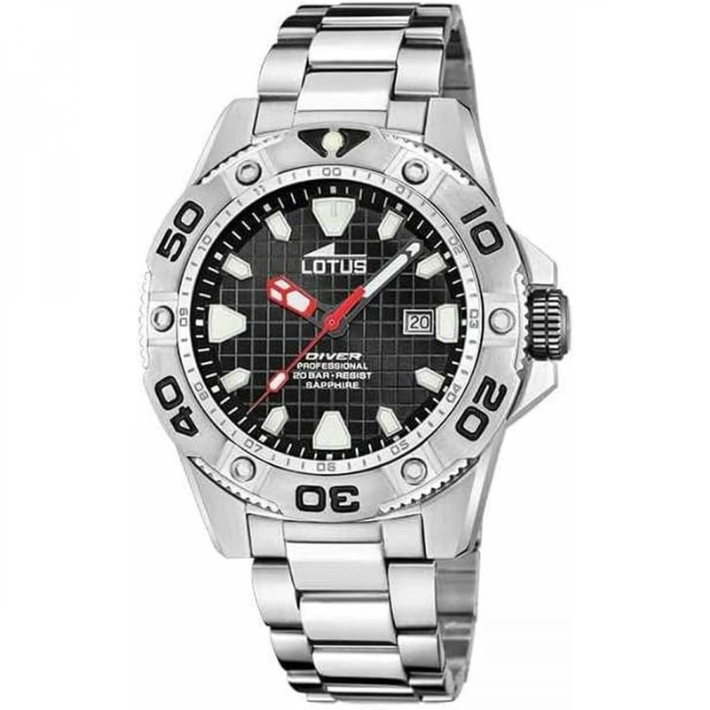 Lotus Mens Divers Watch - WR 200M - with Steel Bracelet 18929/D