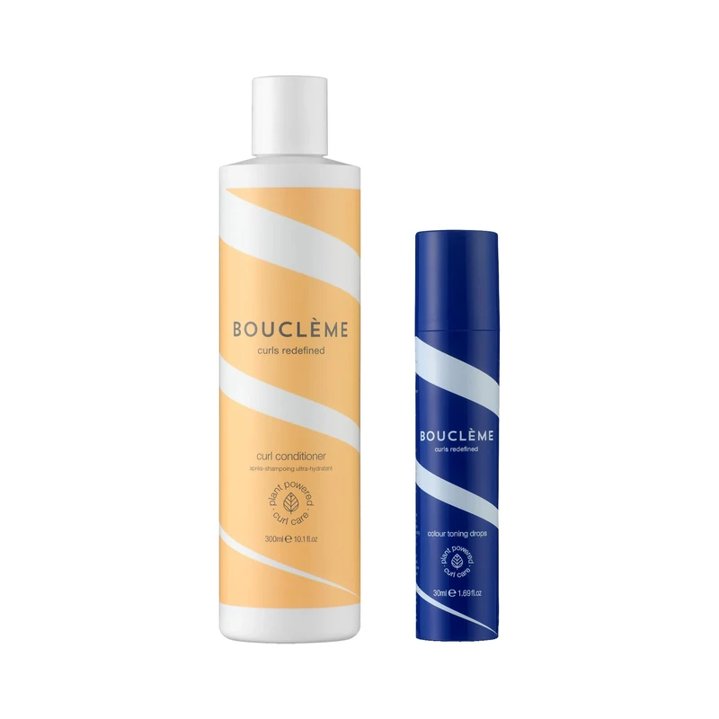 Bouclème - Curl Conditioner - Hydrating and Strengthening Hair Conditioner for Dry and Damaged Hair & Bouclème - Colour Toning Drops - Colour Enhancing for Blondes, Silvers, Balayage or Dyed Brunettes