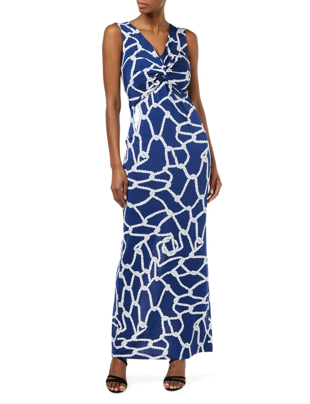 Gina Bacconi Jersey Maxi Dress, Navy, 20