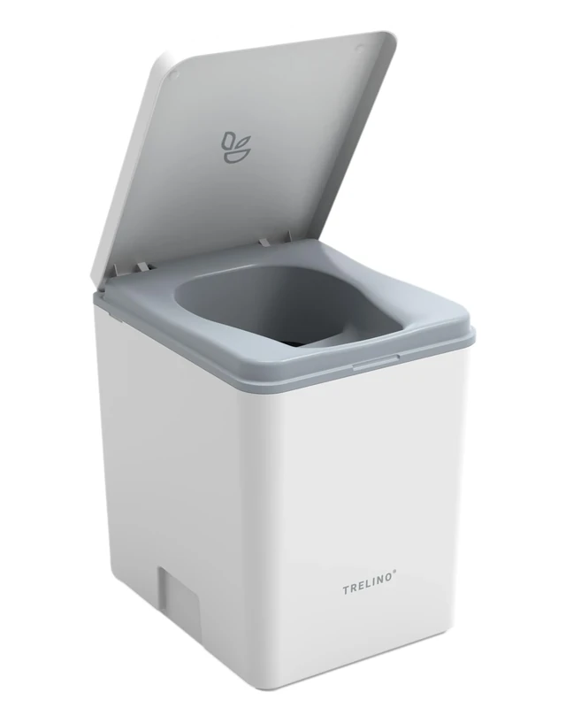 TRELINO Evo L White, 33 x 39 x 43 cm, Composting Toilet, Portable Composting Toilet for Camping and Outdoor, Odourless, 2 x 10L Capacity