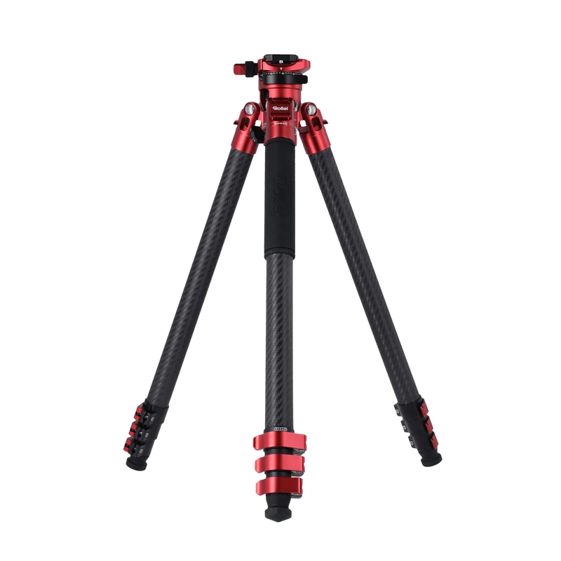 Rollei Easy Traveler XL Carbon Tripod - 10 kg Load Capacity, Sturdy Construction, Ultralight, Compact, Effortless Locking Function