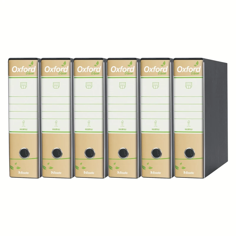 Esselte Oxford Green 397830501 Recorder with Mechanism No.1 in Commercial Format with 8 cm Spine, 100% Recycled Paper, 6 Pieces