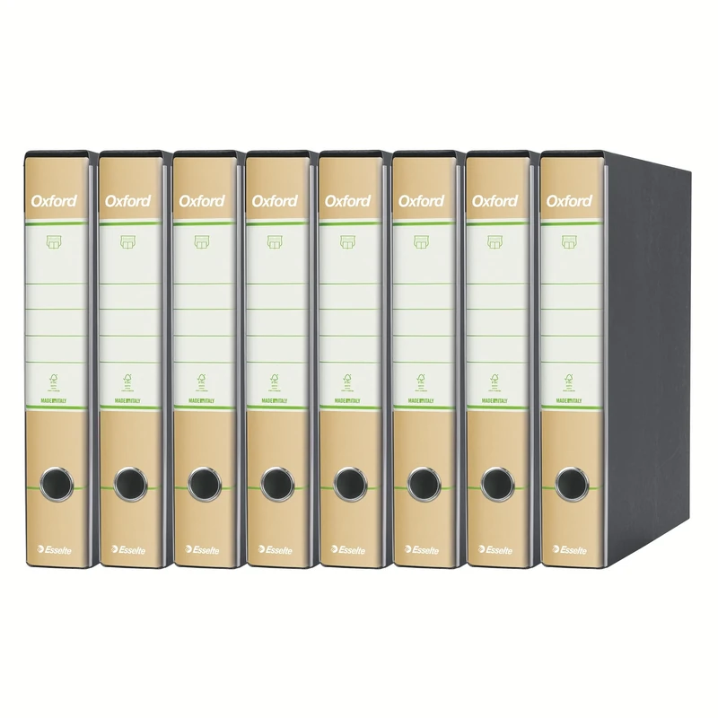 Esselte Oxford Green 397840501 Recorder with Mechanism No.1 in Protocol Format with 5 cm Spine, 100% Recycled Paper, 8 Pieces