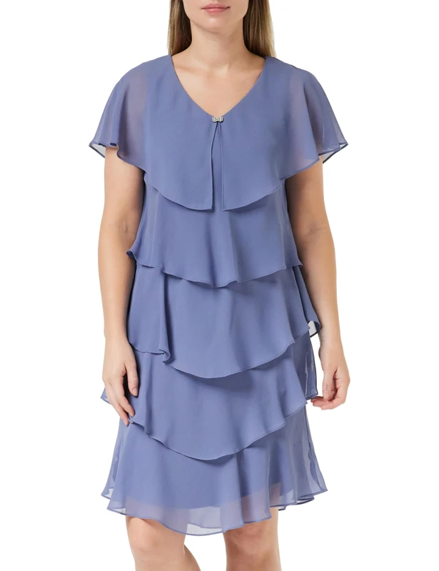 Gina Bacconi Georgette Tiered Dress, Perri, 14