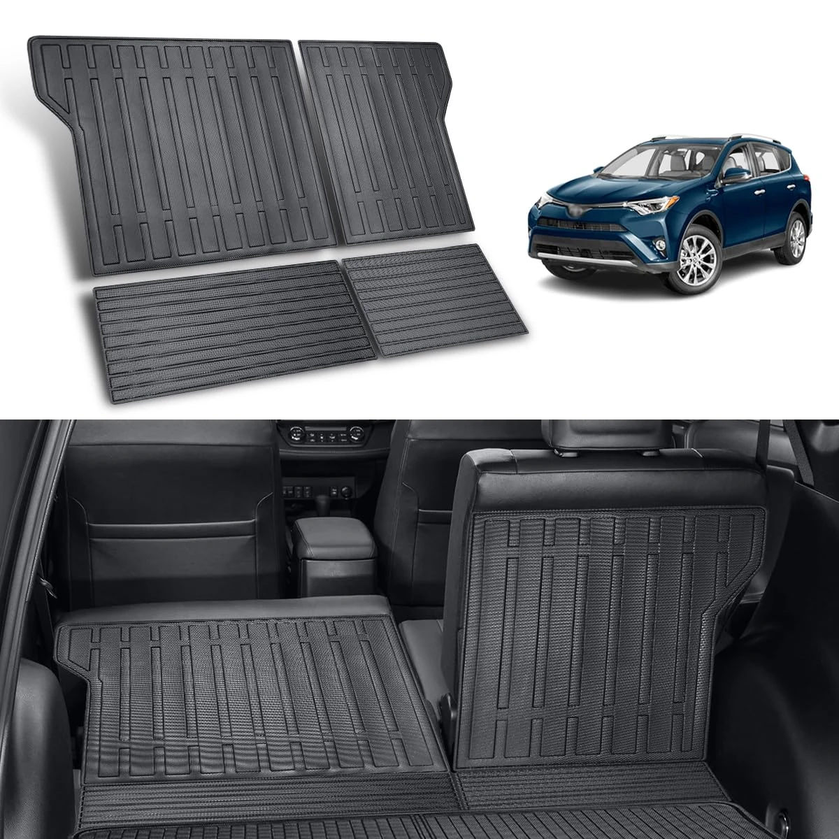 Shvgen Car Backrest Mat Custom Fit for 2013 2014 2015 2016 2017 2018 Toyota RAV4, Back Seat Protector, Rear Backrest Mat, Automotive Rubber Liner All Weather Fit Toyota Rav4 Accessories(Non-Hybrid)