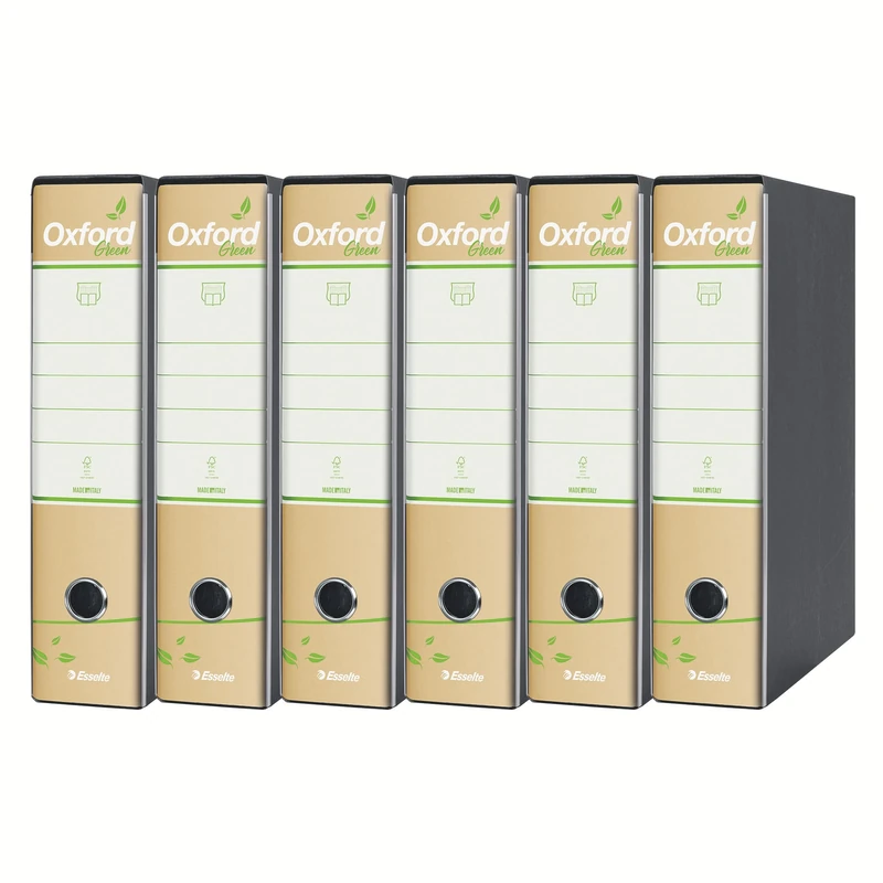 Esselte Oxford Green 397850501 Recorder with Mechanism No. 1 in Protocol Format with 8 cm Spine, 100% Recycled Paper, 6 Pieces