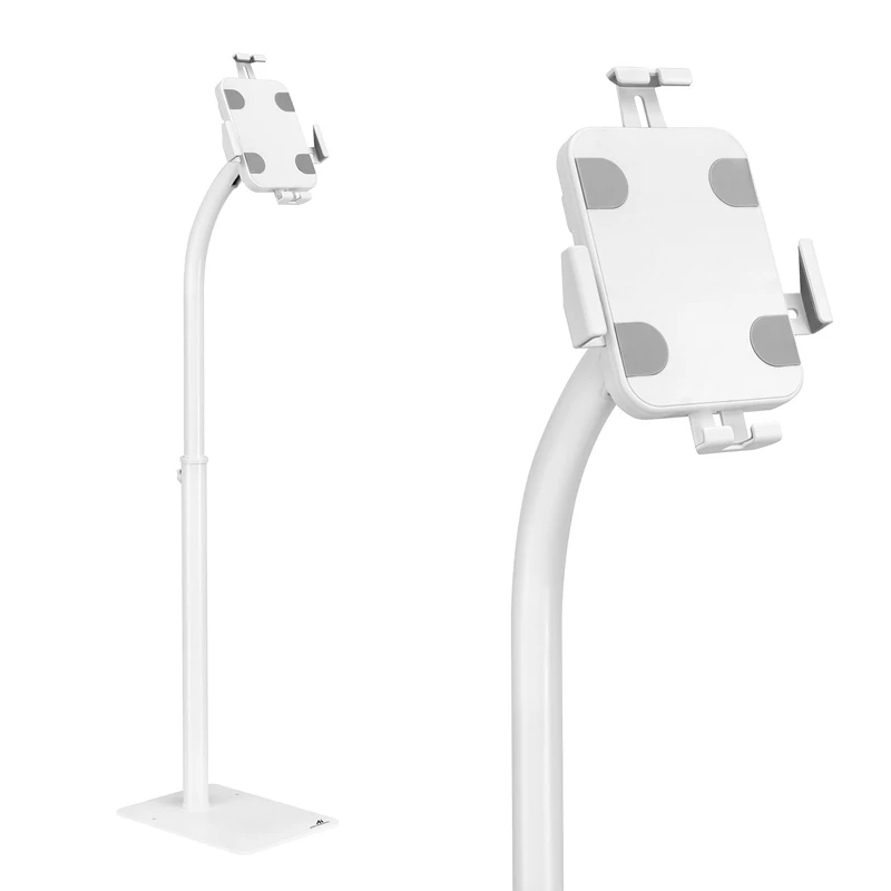 Maclean tablet advertising stand holder, floor mount with locking device, 7.9"-11", universal, MC-467W