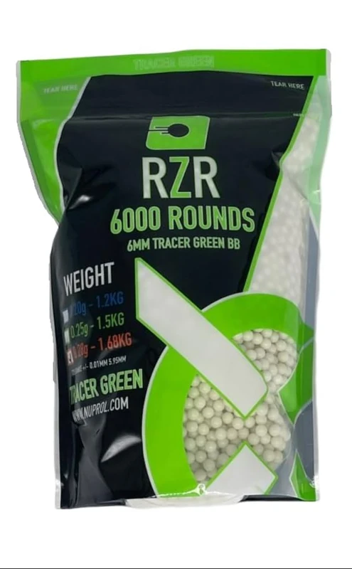 NUPROL RZR - Tracer Green Airsoft BBs - 0.28g (6000R)