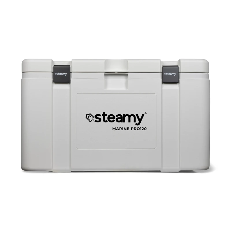 Steamy Marine Pro 120, Large Cool Box Especially for Boats, Water Sports and Professional Use, 120 Liters, White