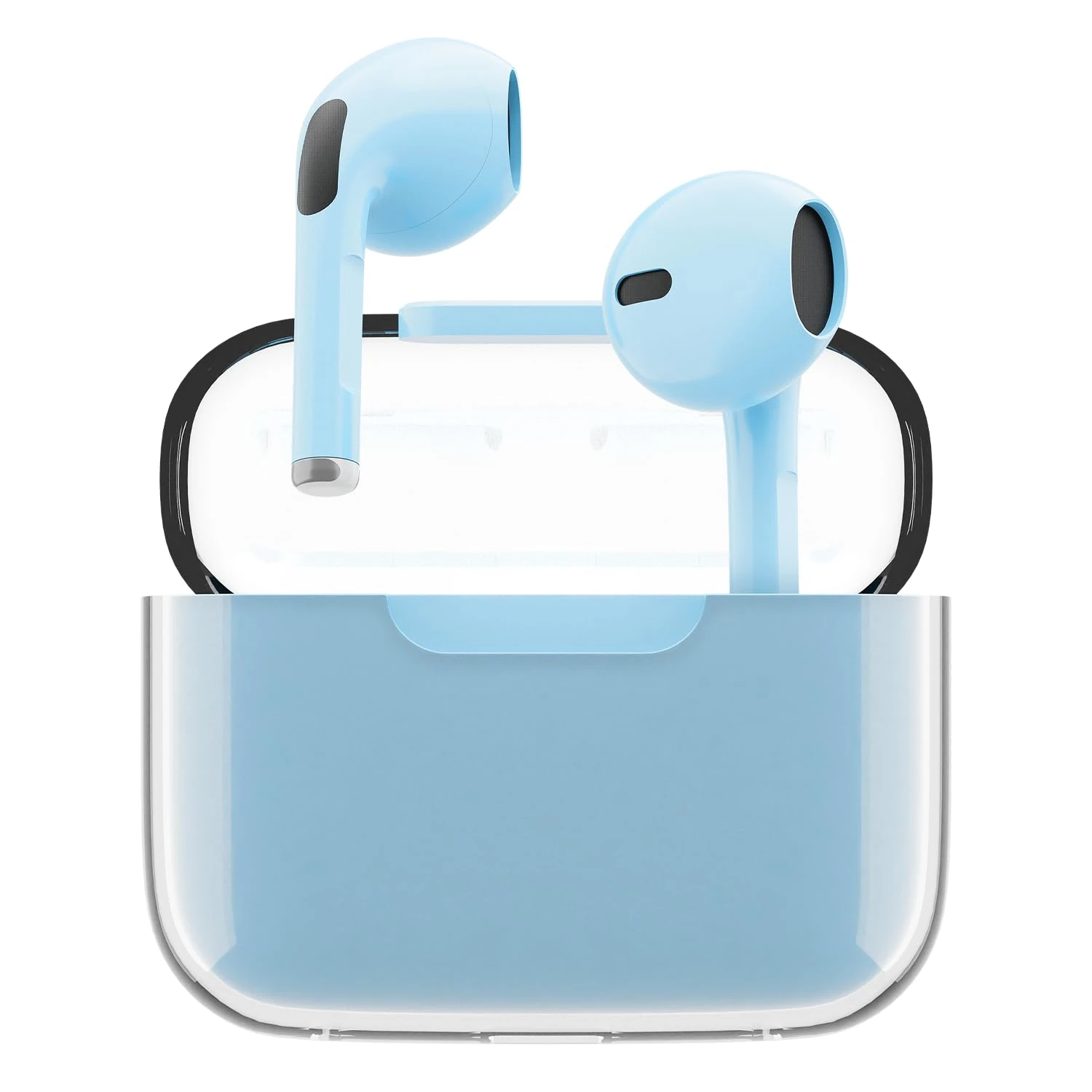 Juice Pick 'N' Mix Wireless Earphones – Bluetooth Earbuds with Charging Case, USB-C Cable, Touch Controls, 20H Playtime, 10m Range – Blue