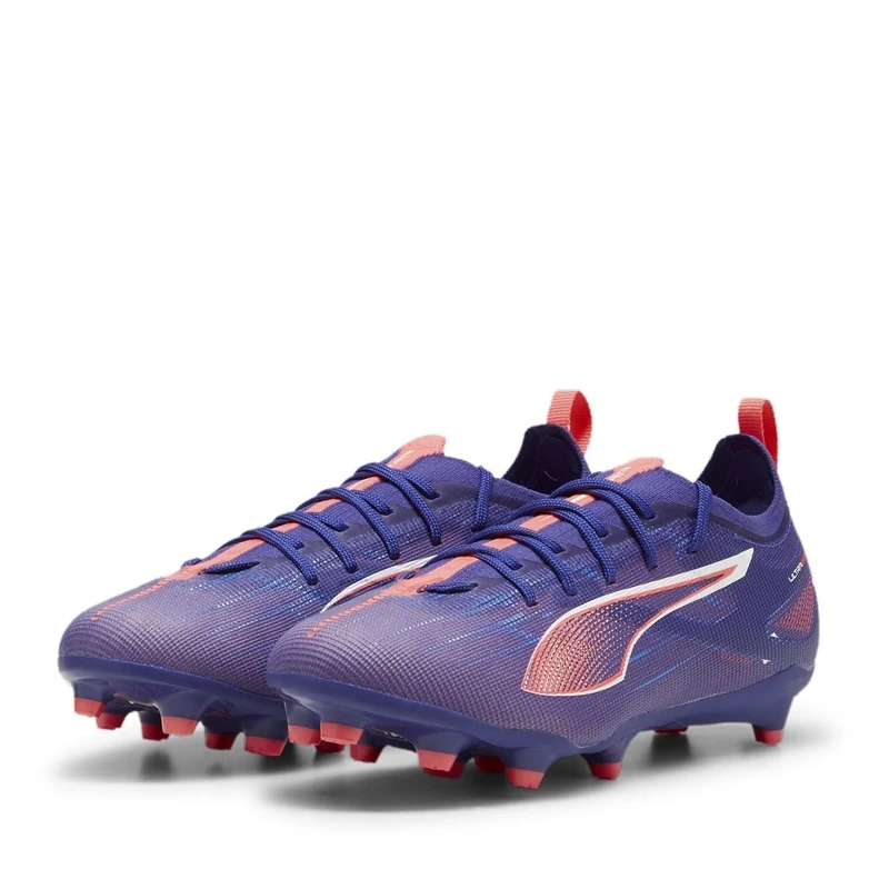 PUMA Unisex Youth Ultra 5 PRO FG/AG JR Soccer Shoe, Lapis Lazuli-PUMA White-Sunset Glow, 10 UK Child