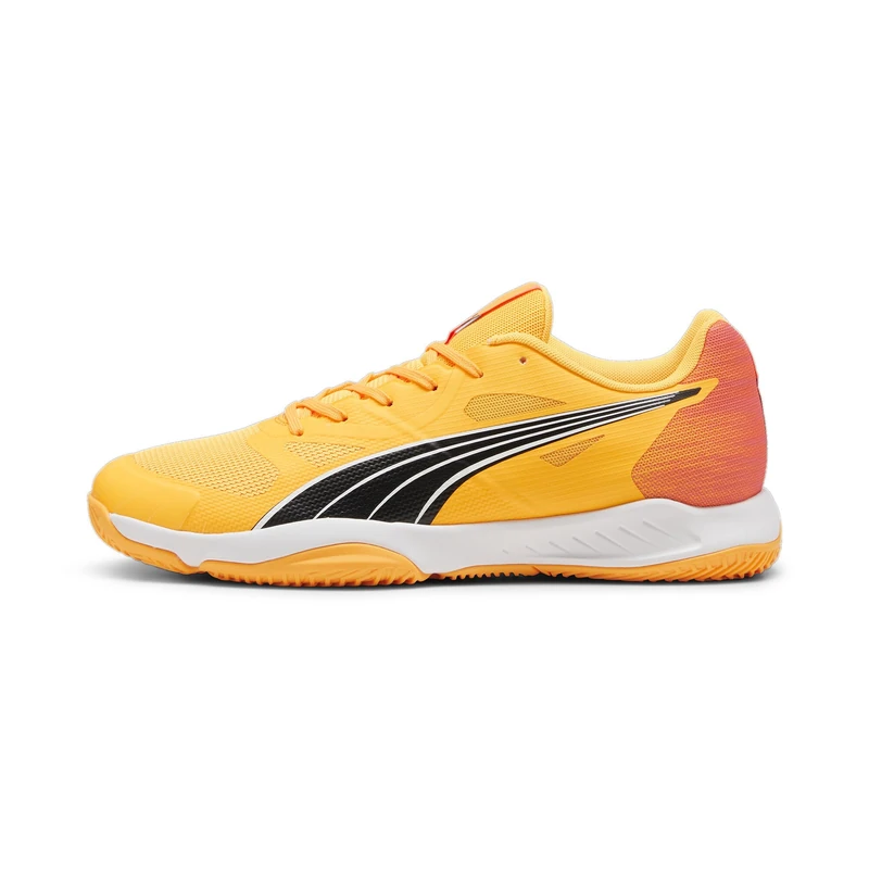 PUMA Unisex Adults Eliminate Turbo Indoor Court Shoe, Sun Stream-Sunset Glow-PUMA Black, 13 UK