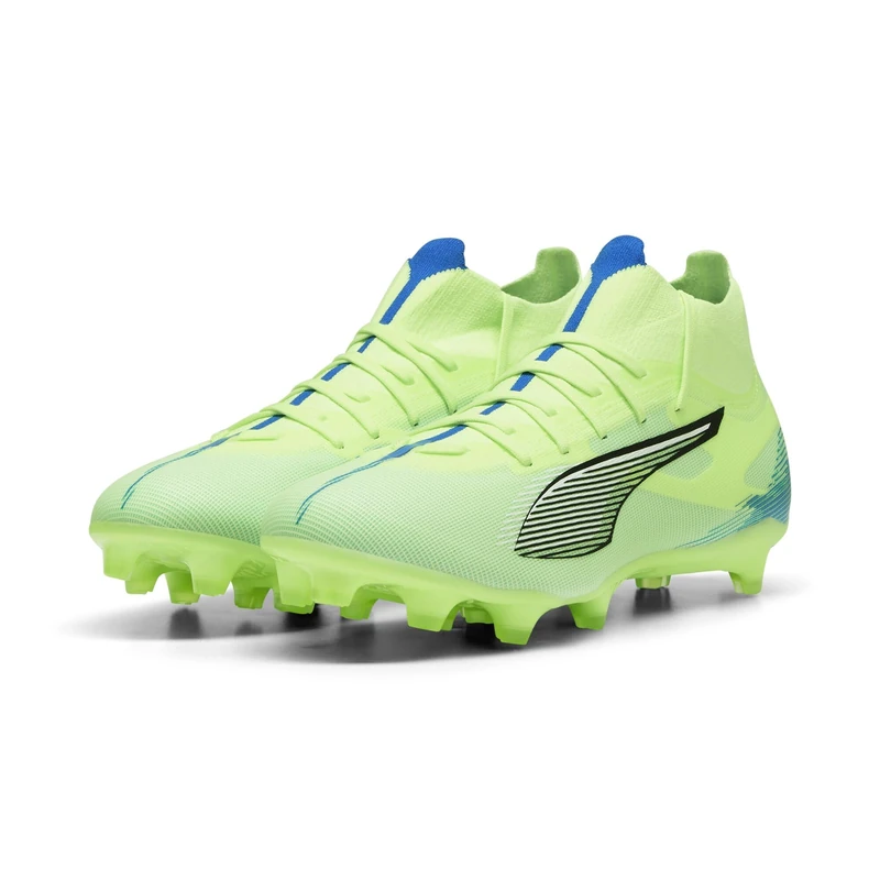 PUMA Unisex Ultra 5 Match+ Firm Ground/Artifical Ground Football Boots, Fizzy Apple-PUMA White-Bluemazing, 6.5 UK