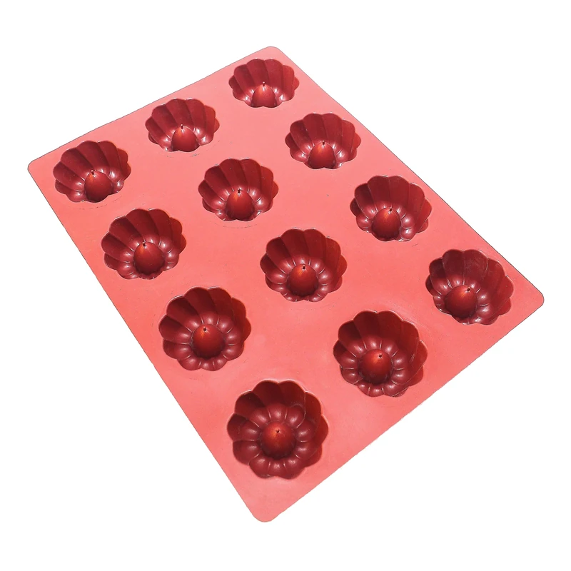 Maé Innovation Silicone Mould 40 x 30 cm – 12 Kougelhopf Diameter 6.9 x 3.5 cm – 100% Premium Non-Stick – Made in France