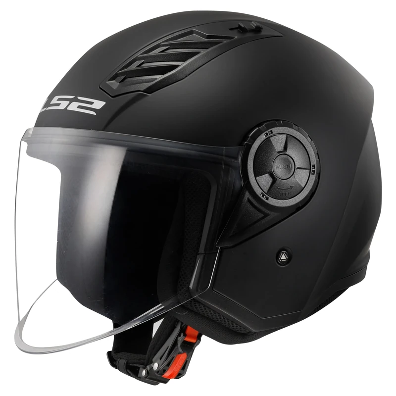 Open Faced Motorcycle Helmet. LS2 Airflow II ECE 22.06 Matt Black