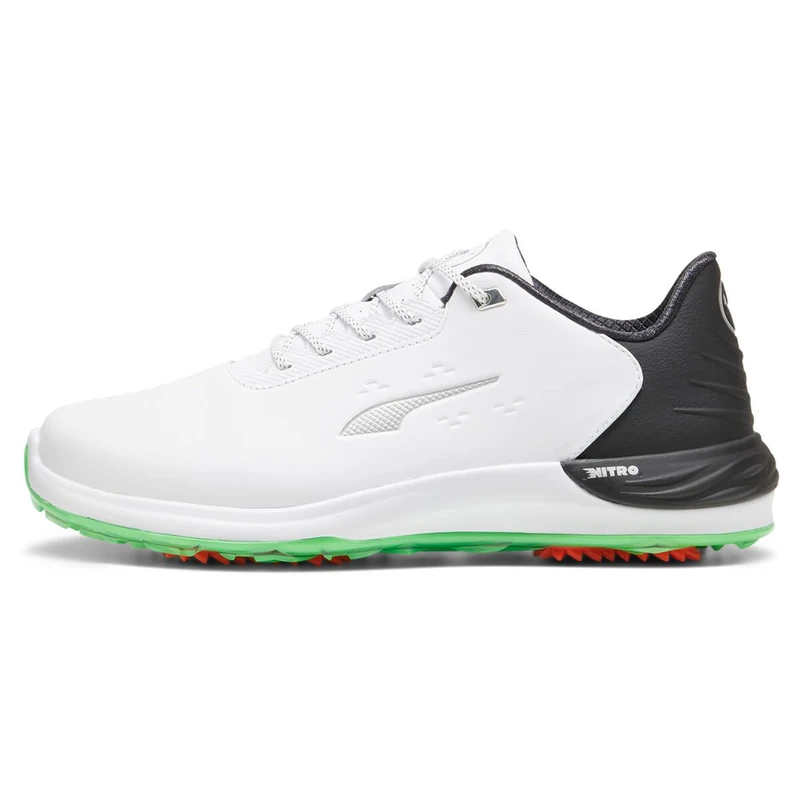 PUMA Men PHANTOMCAT Nitro™ + Golf Shoe, PUMA White-PUMA Black-Fluro Green PES, 12 UK