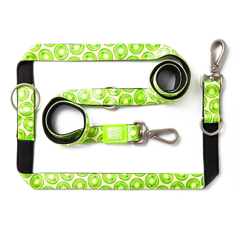 Max & Molly Multifunctional Dog Lead 2 m with 2 Carabiners, Kiwi/L Padded Shoulder Lead, Safe and Flexible, Comfort for Your Faithful Companion - Image 1