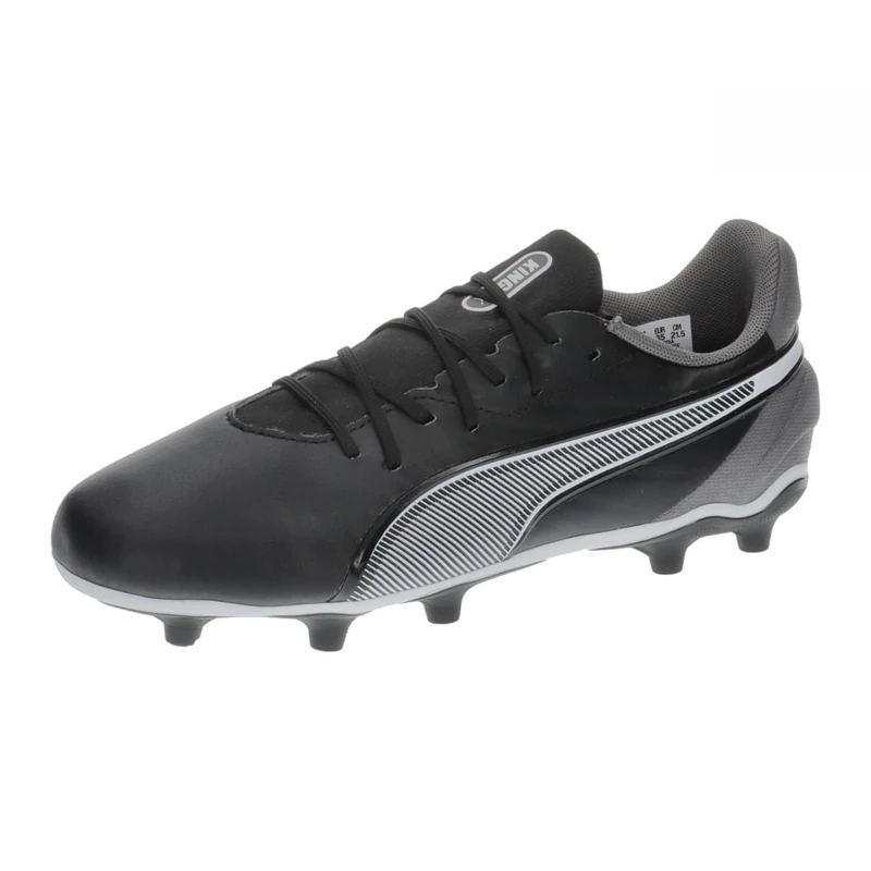 PUMA Unisex Youth King Match FG/AG JR Soccer Shoe, PUMA Black-PUMA White-Cool Dark Gray, 2.5 UK
