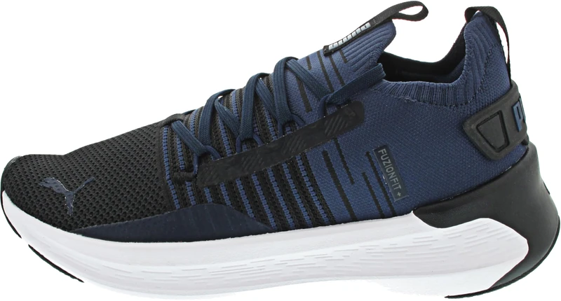 PUMA Unisex Adults SOFTRIDE Symmetry FUZION Road Running Shoe, PUMA Black-Club Navy-PUMA White, 4.5 UK