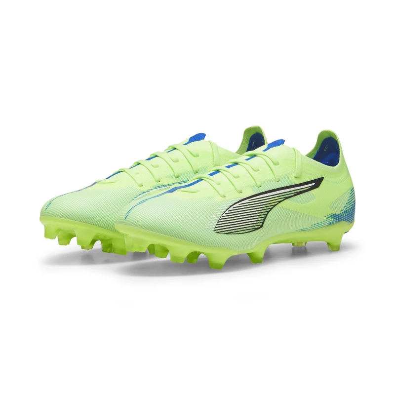 PUMA Unisex Adults Ultra 5 Match FG/AG Soccer Shoe, Fizzy Apple-PUMA White-BLUEMAZING, 10 UK