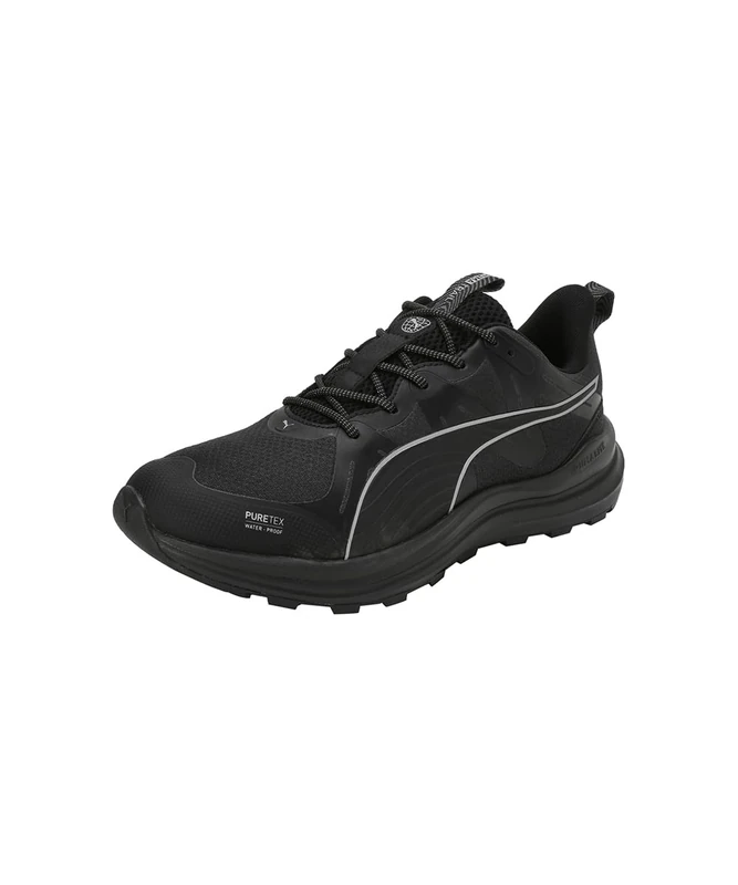 PUMA Unisex Reflect LITE Trail PTX Road Running Shoe, Black Silver-Cool Dark Gray, 4 UK