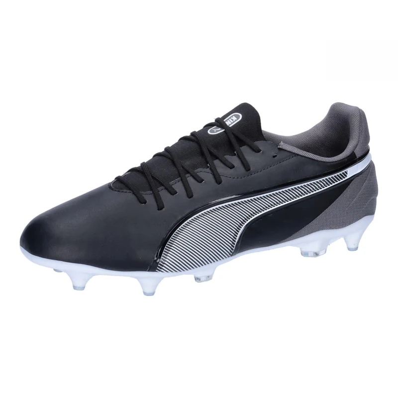 PUMA Unisex King Match Mixed Soft Ground Football Boots, PUMA Black-PUMA White-Cool Dark Gray, 10.5 UK