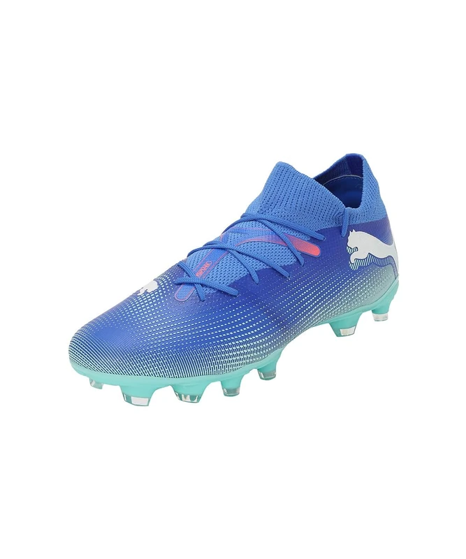 PUMA Women's Future 7 Match FG/AG WN's Soccer Shoe, BLUEMAZING White-Electric Peppermint, 5 UK