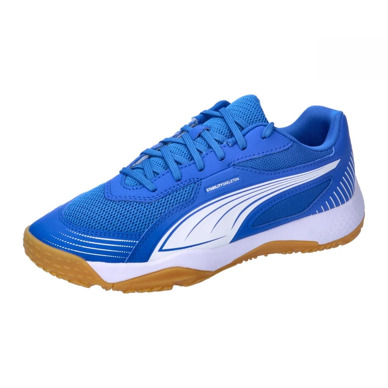 PUMA SOLARFLASH III JR Indoor Court Shoe, Team Royal White, 4 UK