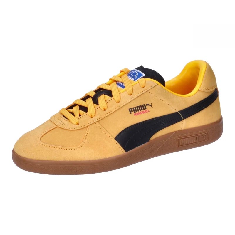 PUMA Unisex Adults Handball Indoor Court Shoe, Sun Stream-PUMA Black-Caramel Latte, 10 UK