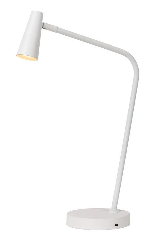 LUCIDE Stirling Rechargeable Desk Lamp, Battery, LED 3 StepDim, 1 x 3 W, 2700 K, White