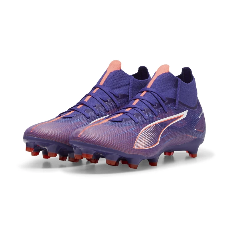 PUMA Women Ultra 5 Match+ FG/AG WN's Soccer Shoe, Lapis Lazuli-PUMA White-Sunset Glow, 5.5 UK