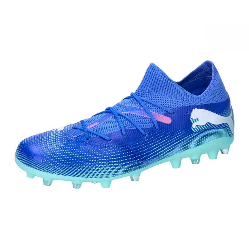 PUMA Unisex Adults Future 7 Match MG Soccer Shoe, BLUEMAZING-PUMA White-Electric Peppermint, 11 UK