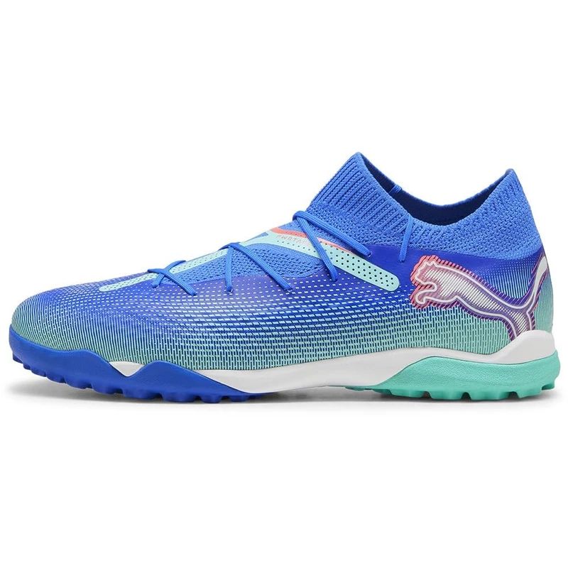 PUMA Unisex Future 7 PRO CAGE Soccer Shoe, BLUEMAZING White-Electric Peppermint, 11.5 UK