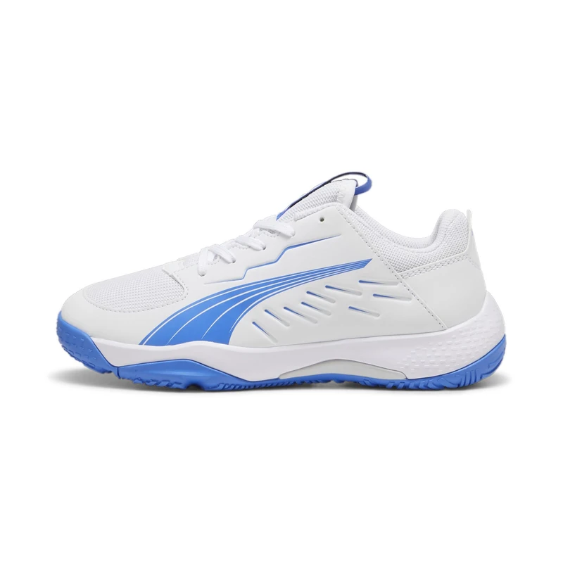 PUMA Unisex Youth Accelerate JR Handball Shoe, PUMA White-BLUEMAZING, 5 UK