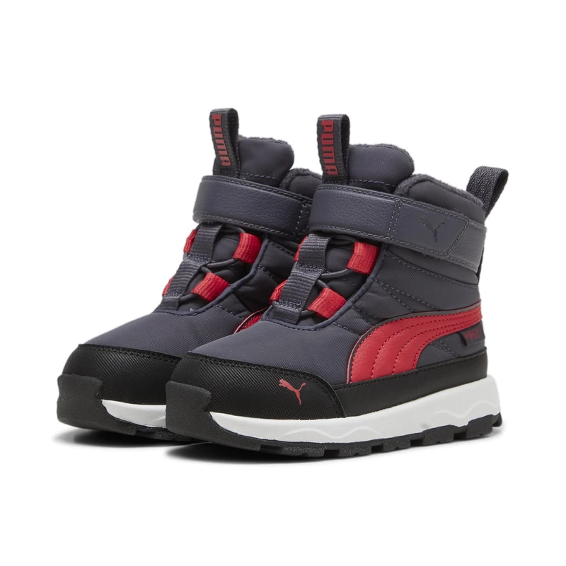 PUMA Unisex Kids Evolve Boot PURETEX AC+INF Sneaker, Galactic Gray-Tart Cherry-PUMA Black, 4.5 UK Child