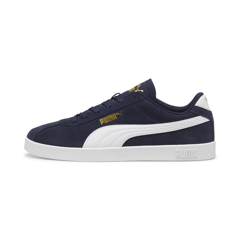 PUMA Unisex Club II Trainers - Navy, White and Gold - 8.5 UK