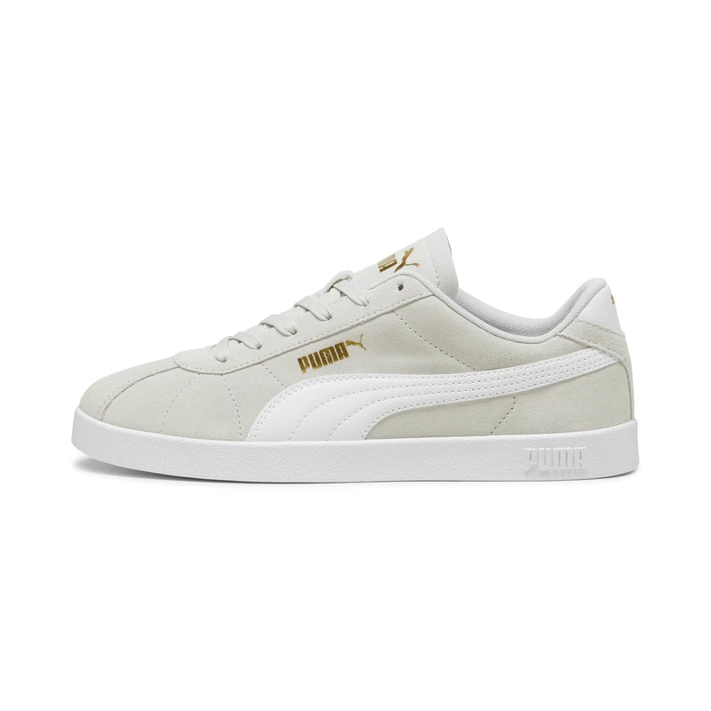 PUMA Unisex Club II Trainers, Glacial Gray-PUMA White-PUMA Gold, 8.5 UK