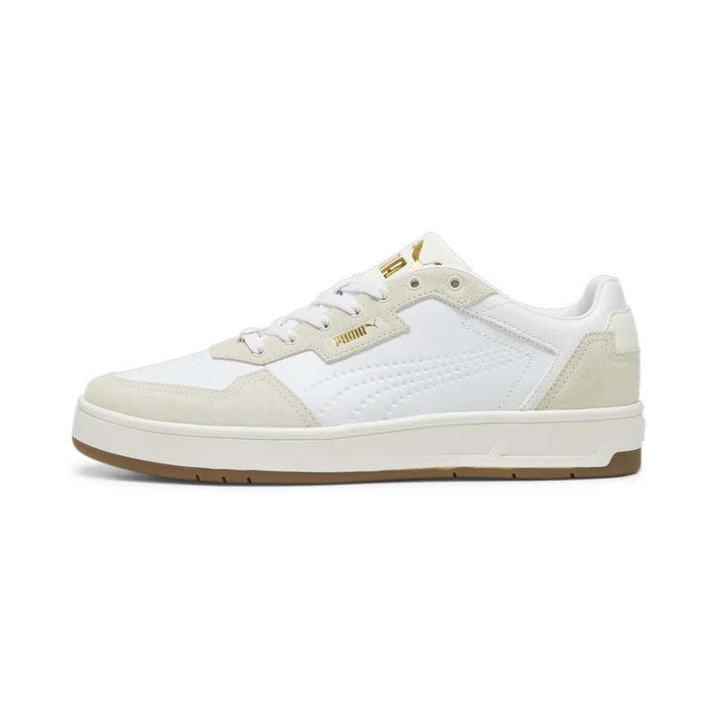 PUMA Unisex Court Classic LUX SD Sneaker, White-Alpine Snow Gold, 9.5 UK