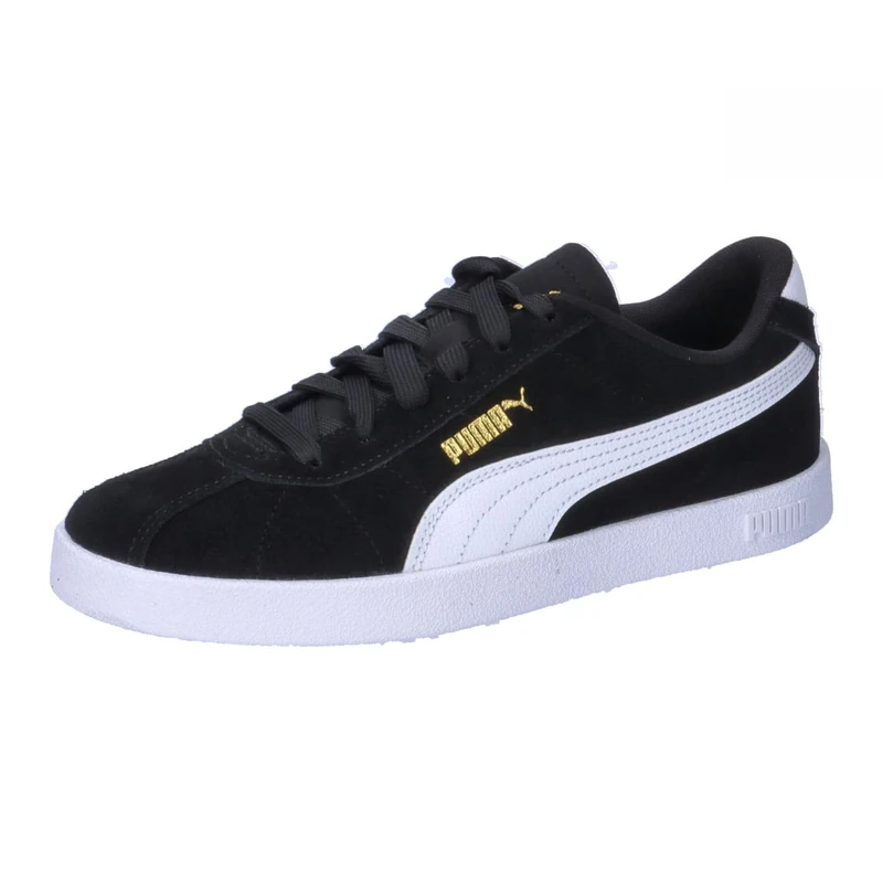 PUMA Unisex Youth Club II JR Sneaker, PUMA Black-PUMA White-PUMA Gold, 3.5 UK