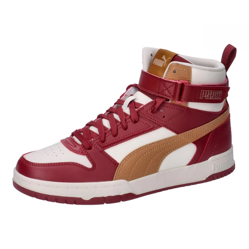 PUMA Unisex Adults RBD Game Sneaker, Alpine Snow-Caramel Latte-Intense RED, 9 UK