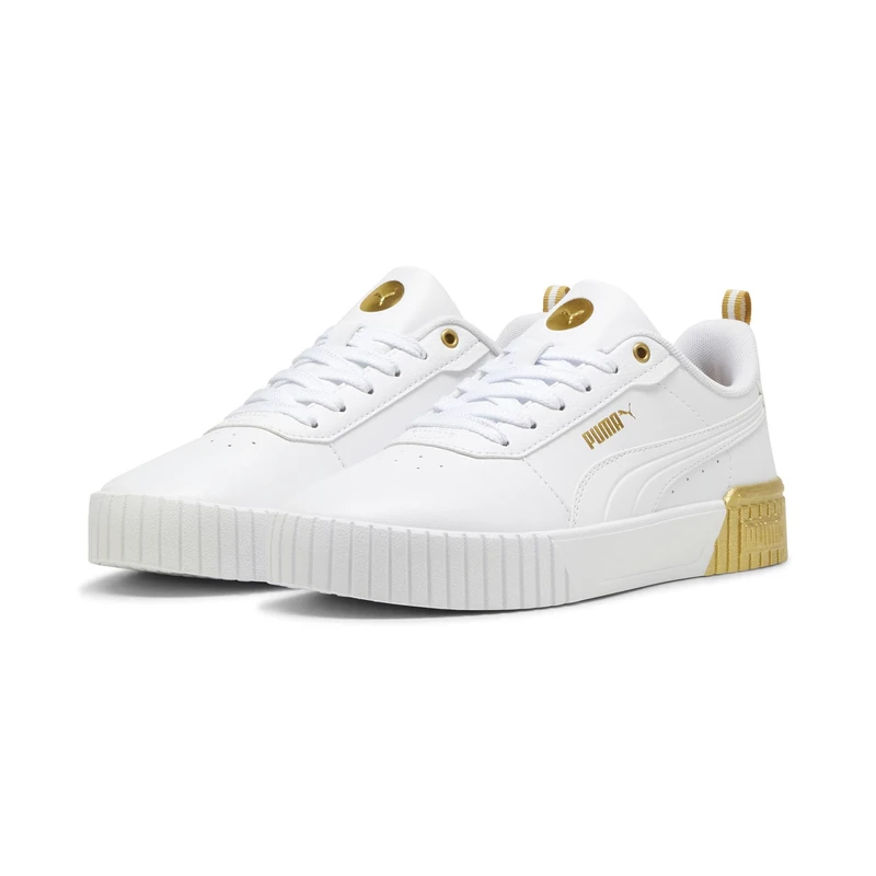 Puma Women Carina 2.0 Metallic Dream Sneaker, White Gold-Matte Gold, 7 UK